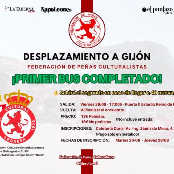 La Federación de peñas ya ha llenado un bus para ir a Gijón